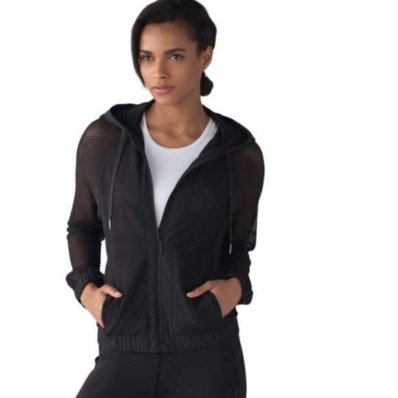 LULULEMON MESH RARE BLACK JACKET - Picture 1 of 12